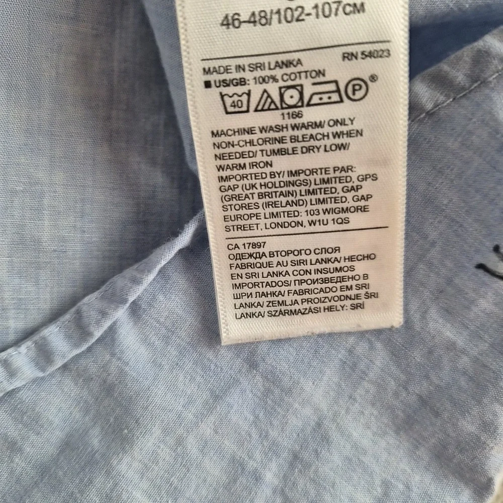 Banana Republic Shirt Mens Large Blue Slim Fit Luxe Poplin Surfer All Over Print